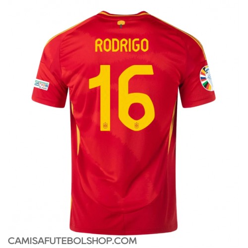 Camisa de time de futebol Espanha Rodri Hernandez #16 Replicas 1º Equipamento Europeu 2024 Manga Curta